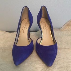 Jessica Simpson Claudette Heels Blue Suede